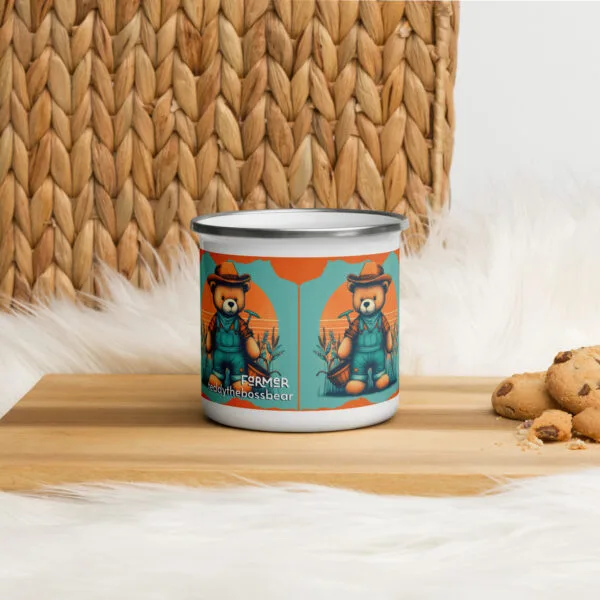 Farmer Boss - Enamel Mug (Brown Bear) - Image 2