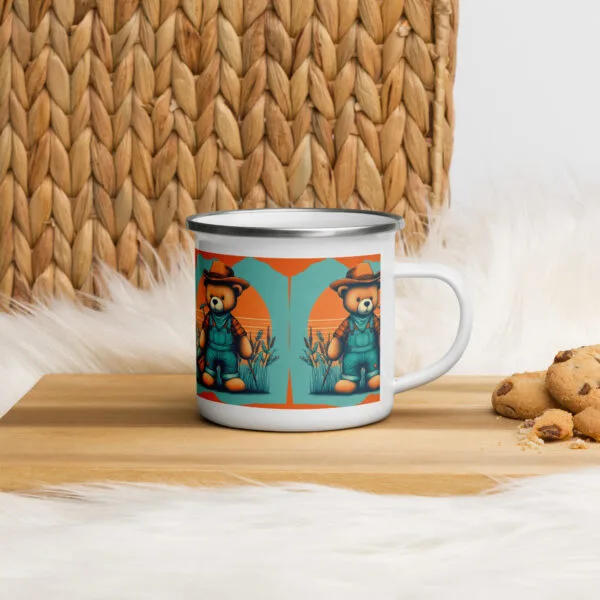 Farmer Boss - Enamel Mug (Brown Bear) - Image 3
