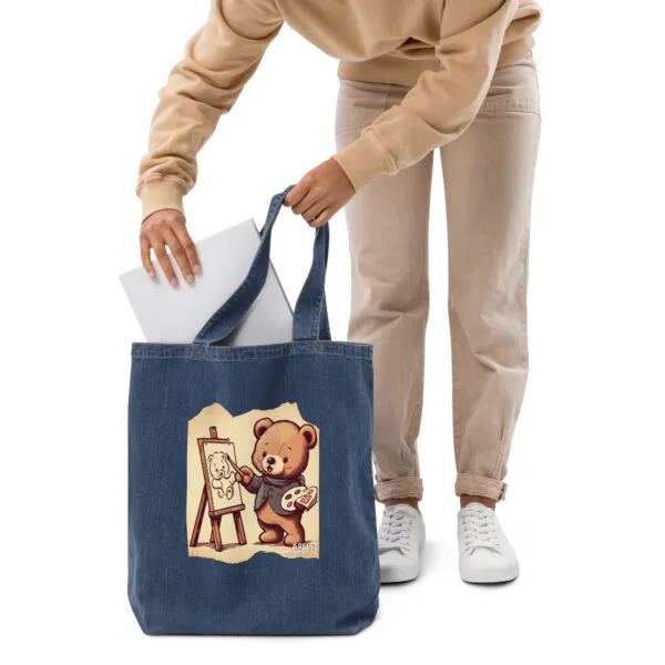Artist Boss - Denim Tote (Vintage Bear) - Image 4