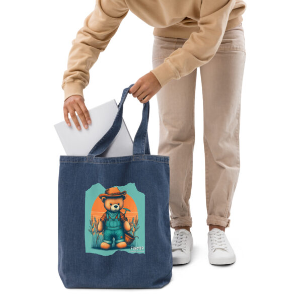 Farmer Boss - Denim Tote (Brown Bear) - Image 4