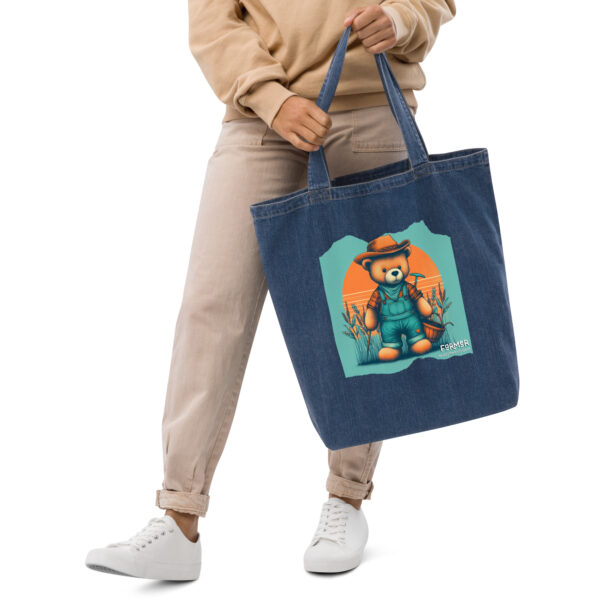 Farmer Boss - Denim Tote (Brown Bear) - Image 3