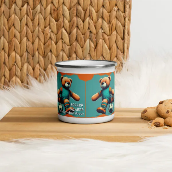 Soccer Boss - Enamel Mug (Brown Bear) - Image 2