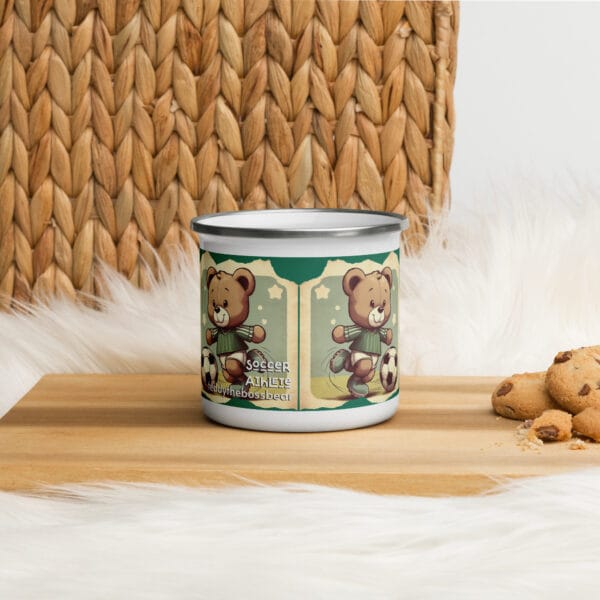 Soccer Boss - Enamel Mug (Vintage Bear) - Image 2