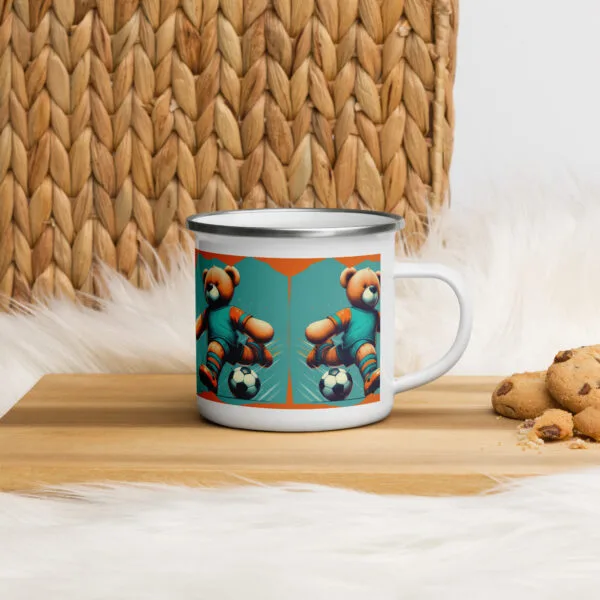 Soccer Boss - Enamel Mug (Brown Bear) - Image 3