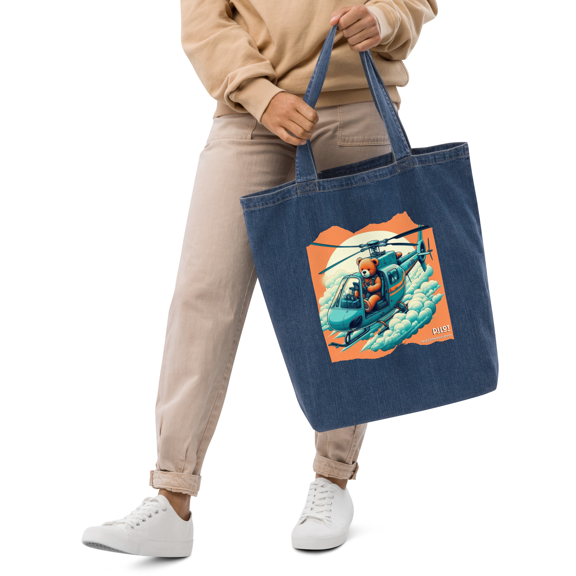 Pilot Boss - Denim Tote (Brown Bear) - Image 3