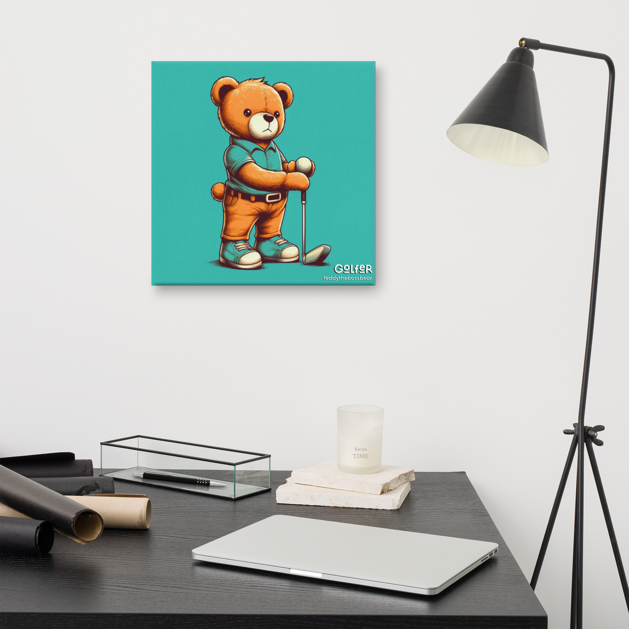 Golfer Boss - Canvas Print (Brown Bear)