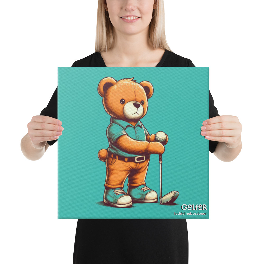 Golfer Boss - Canvas Print (Brown Bear) - Image 3