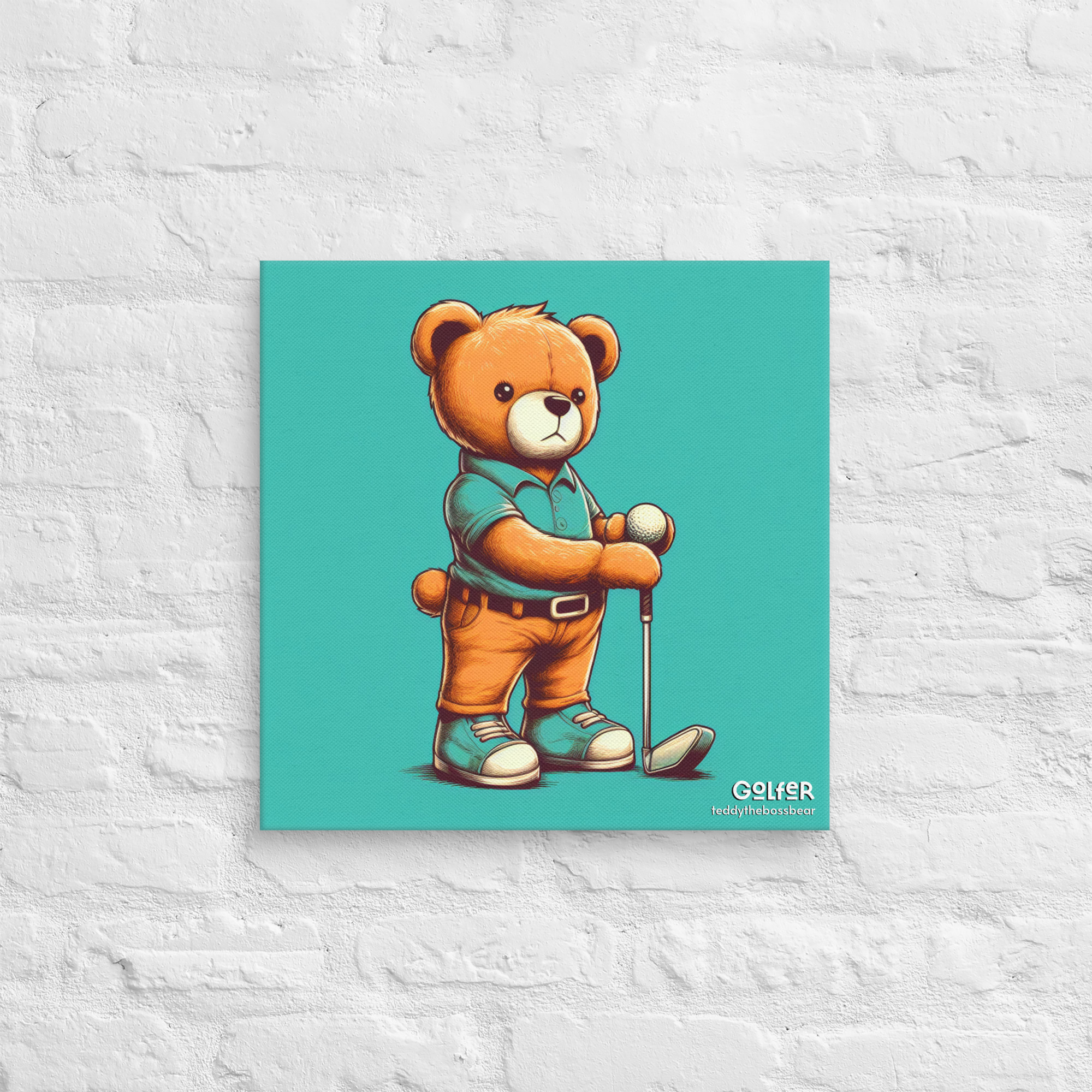 Golfer Boss - Canvas Print (Brown Bear) - Image 2