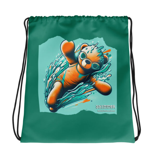 Swimmer Boss - Drawstring Bag (Brown Bear) - Image 2