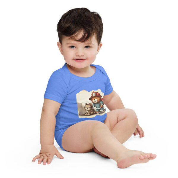 Firefighter Boss - Baby Onesie (Vintage Bear) - Image 5
