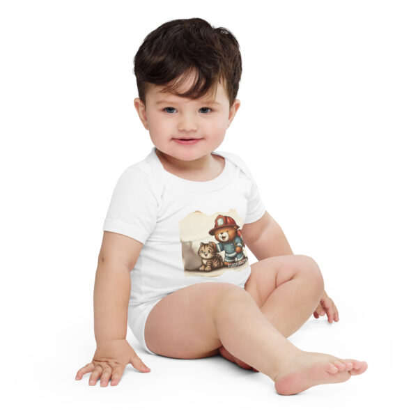Firefighter Boss - Baby Onesie (Vintage Bear) - Image 9