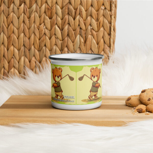Golfer Boss - Enamel Mug (Vintage Bear) - Image 2