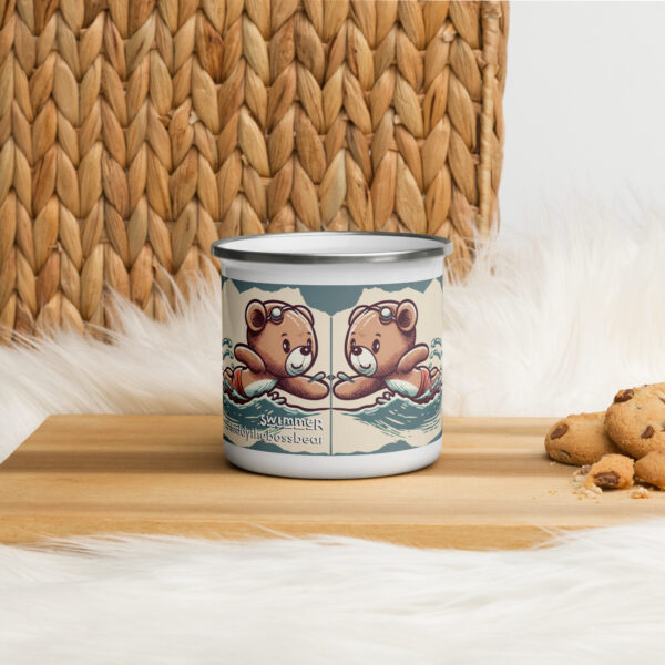 Swimmer Boss - Enamel Mug (Vintage Bear) - Image 2