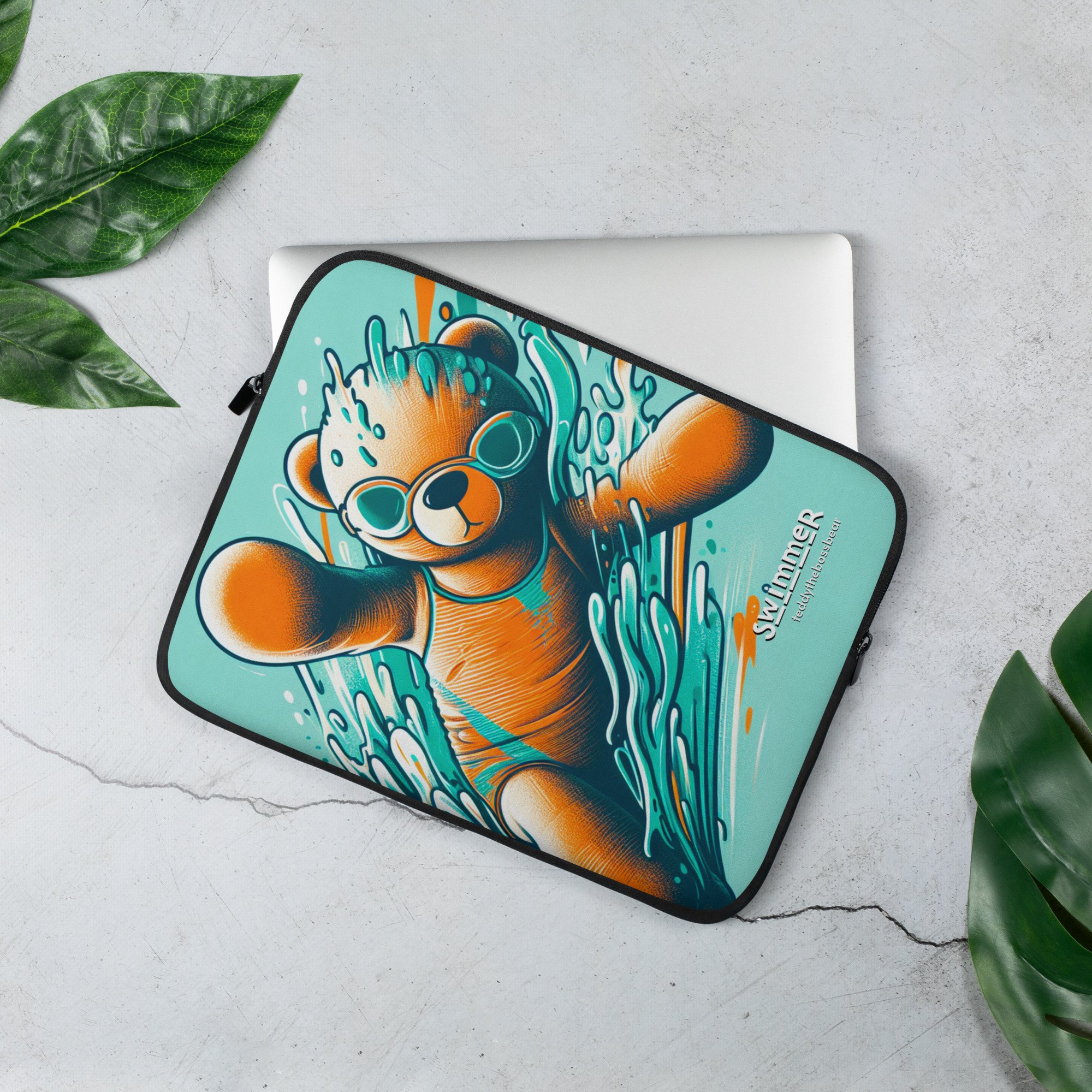 Swimmer Boss - Laptop Sleeve (Brown Bear)