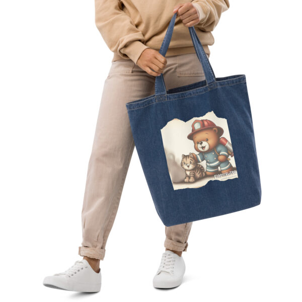 Firefighter Boss - Denim Tote (Vintage Bear) - Image 3