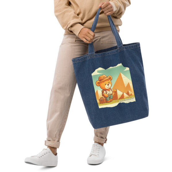 Archaeologist Boss - Denim Tote (Vintage Bear) - Image 3