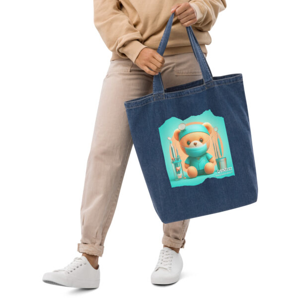 Dentist Boss - Denim Tote (Brown Bear) - Image 3