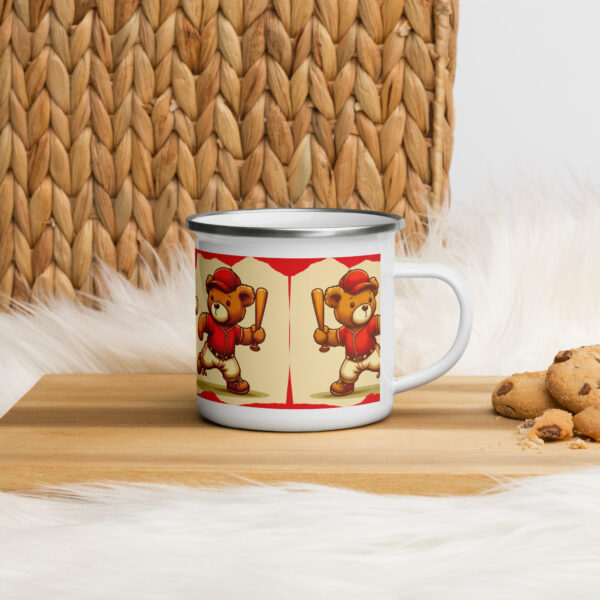 Baseballer Boss - Enamel Mug (Vintage Bear) - Image 3