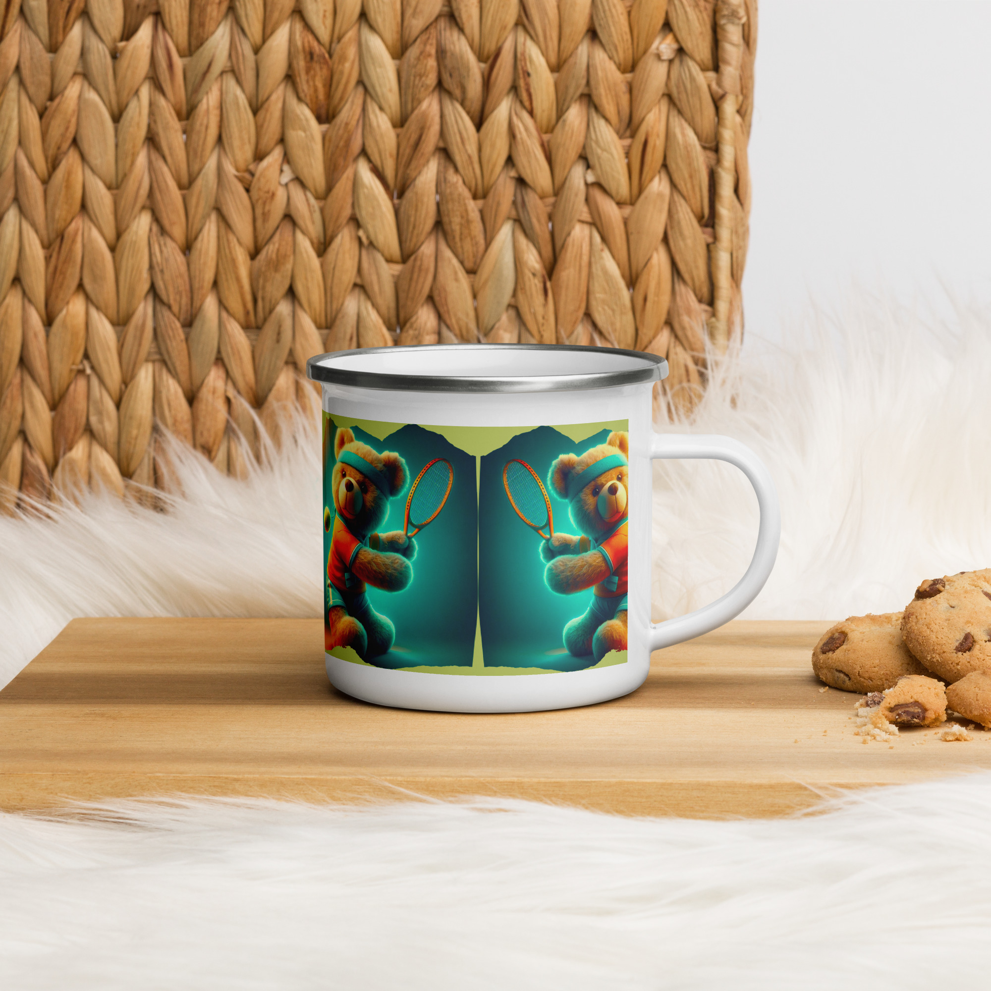 Tennis Boss - Enamel Mug (Brown Bear) - Image 3